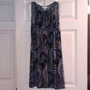 Purple Paisley Dress Size Large Color Purple and Black